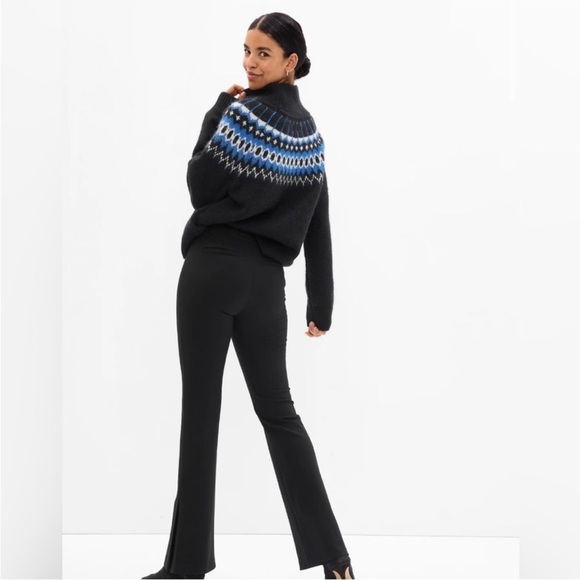 NWT! GAP Black High Rise Ponte Split Flare Pants - Size 10  🔹 - Picture 2 of 9